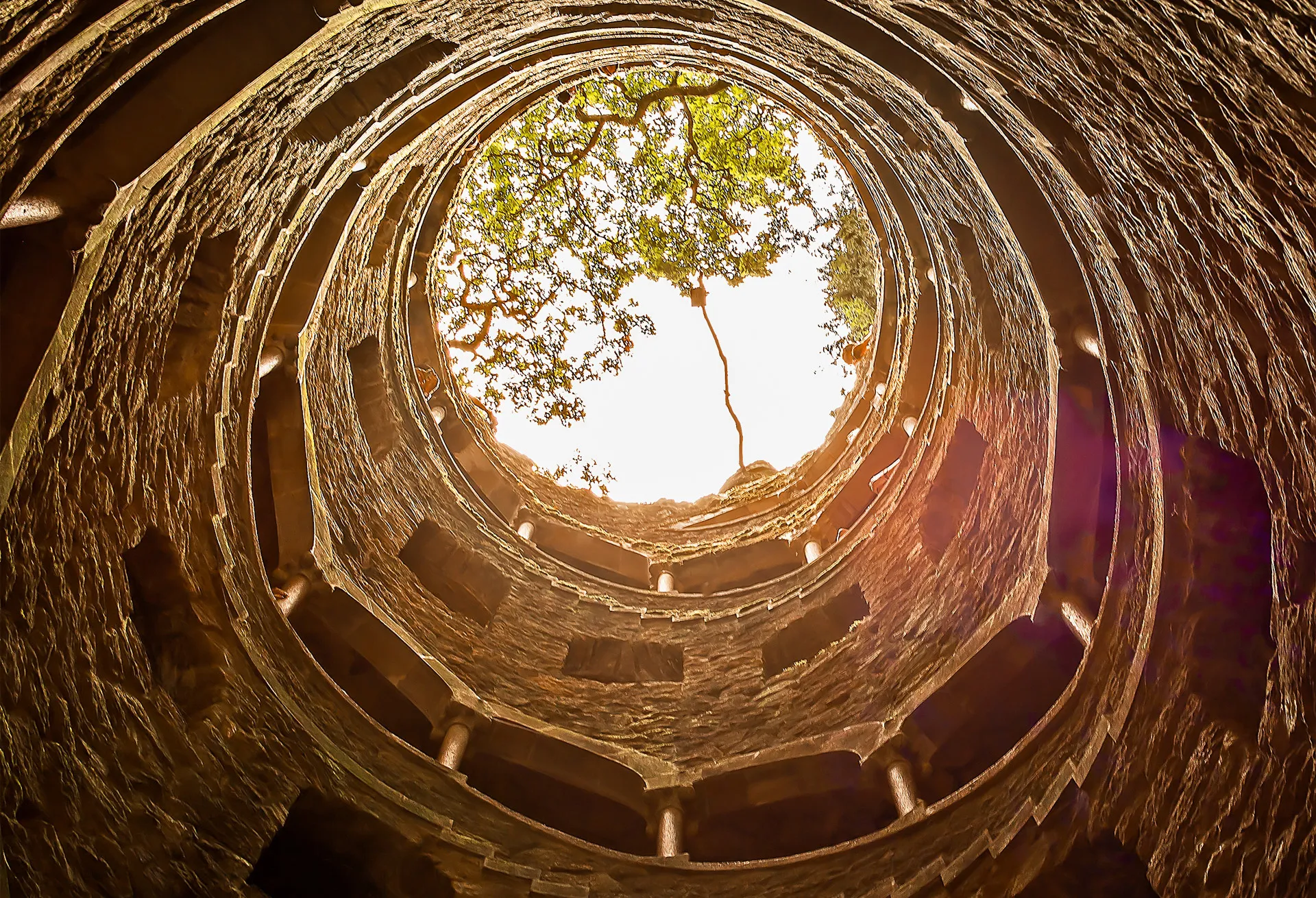 Initiation Well Poco Iniciatico at Quinta da Regaleira  Looking up